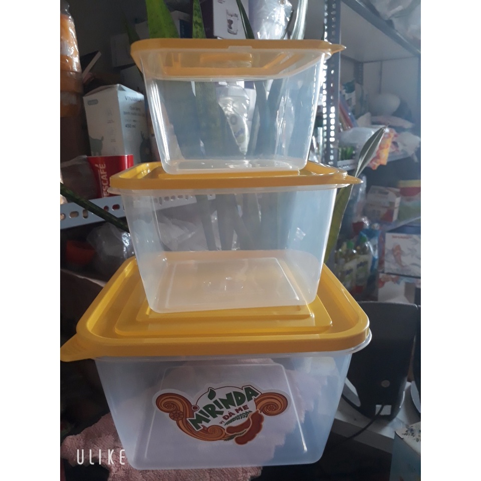 Bộ 3 hộp nhựa vuông quà từ nước ngọt merinda