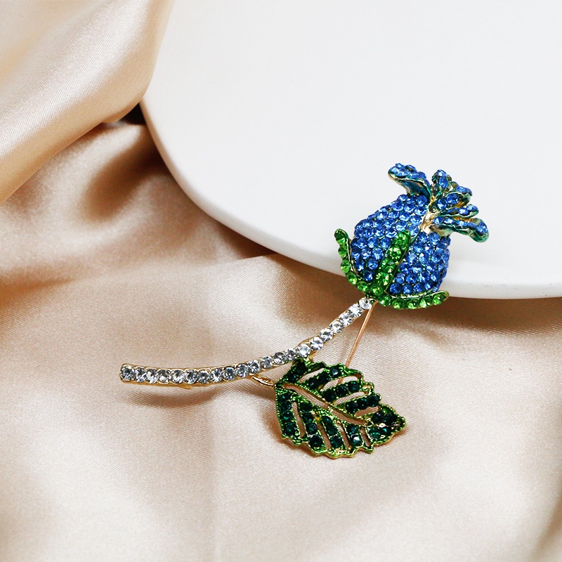 Ghim CàI ÁO HìNh Hoa HồNg ĐíNh Kim Cương Giả ThờI Trang Cho Nữ