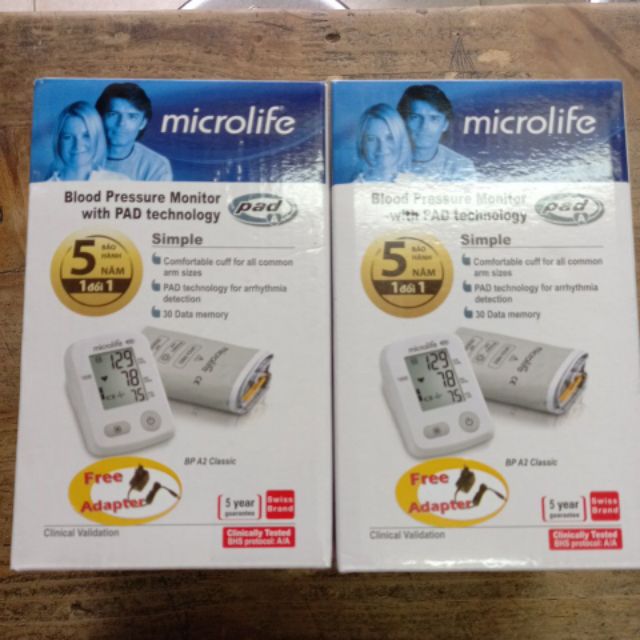 Máy đo huyết áp Microlife A2 clasic, bảo hành 5 năm 1 đổi 1