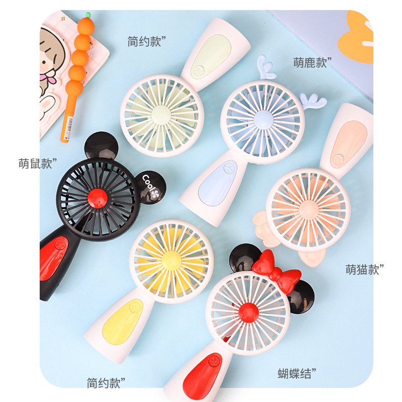 Quạt mini cầm tay tai chuột Mickey cực yêu, có đèn LED, sản phẩm không thể thiếu trong mùa hè