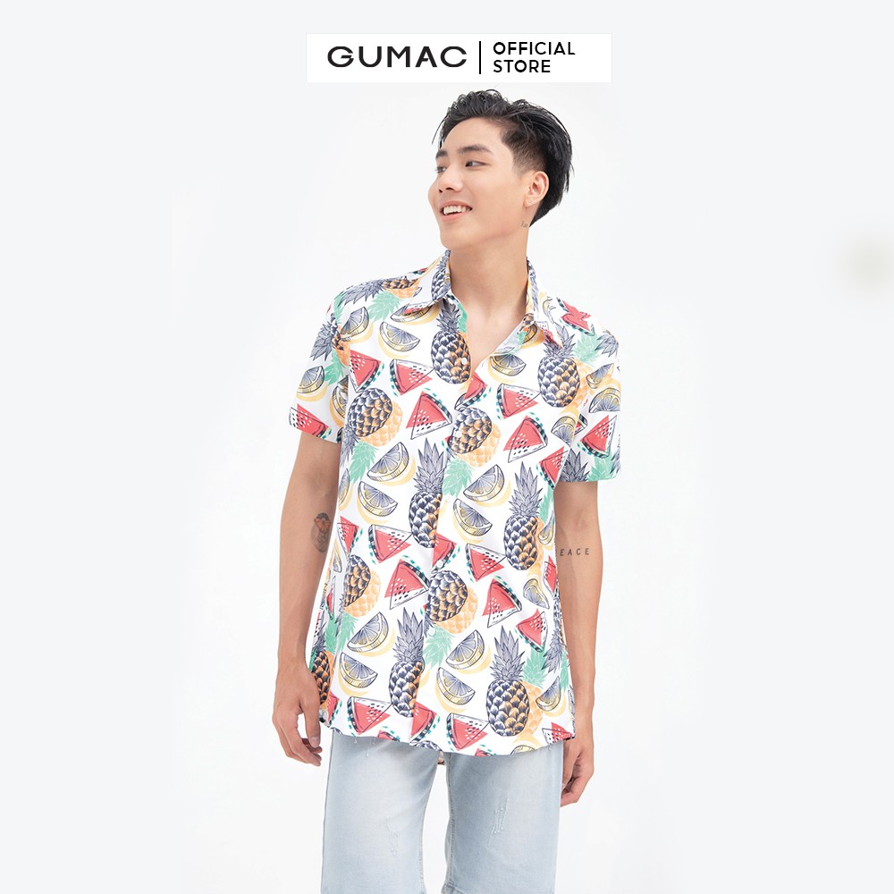 [Mã WABRGD12 giảm 10% đơn 250K] Áo sơ mi nam tay ngắn in dứa GUMAC ANB6108 | BigBuy360 - bigbuy360.vn