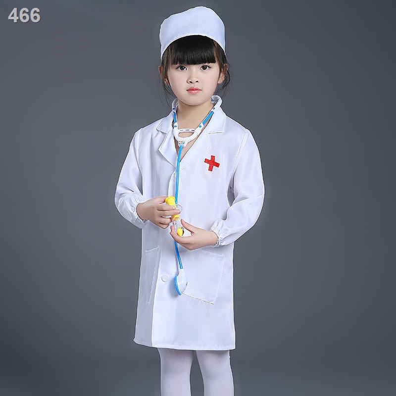 【chuyên gia săn sale】Ngày thiếu nhi Trẻ em Bông tinh khiết Bác sĩ mặc Áo khoác trắng phòng thí nghiệm Y tá nhỏ mẫu giáo