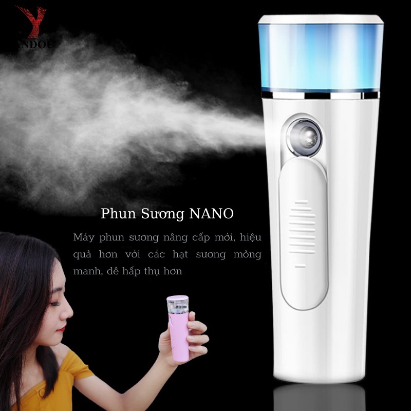 [Mã LTBAUAB15 giảm 7% đơn 99K] Máy phun sương Nano Yandou TL701 dưỡng ẩm da mặt kèm cáp sạc USB