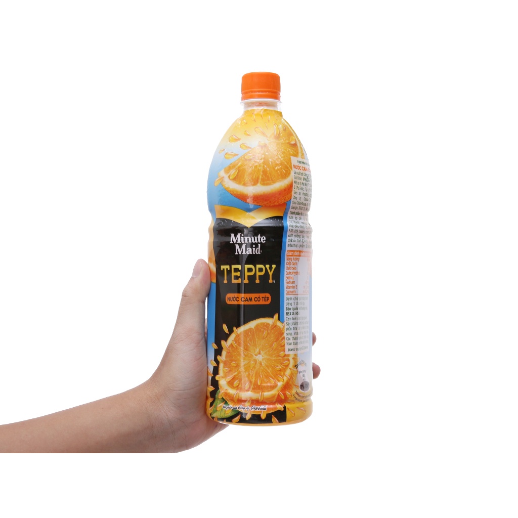 Thùng 6 chai nước cam có tép Teppy 1L - Vị thơm ngon mát lành như từ những trái cam bổ dưỡng nhất
