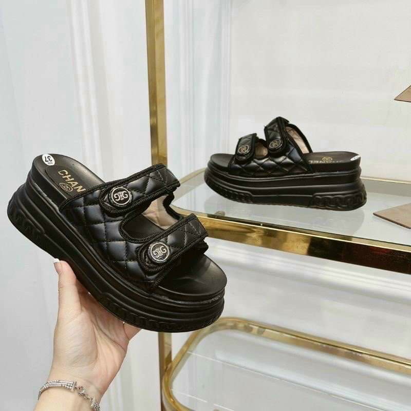 Dép nữ đế cao gg 7p 2 quai ngang siêu nhẹ rẻ đẹp thời trang