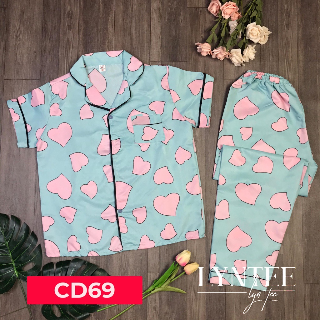 PIJAMA CỘC DÀI kate thái bộ mặc nhà mềm mại dễ thương