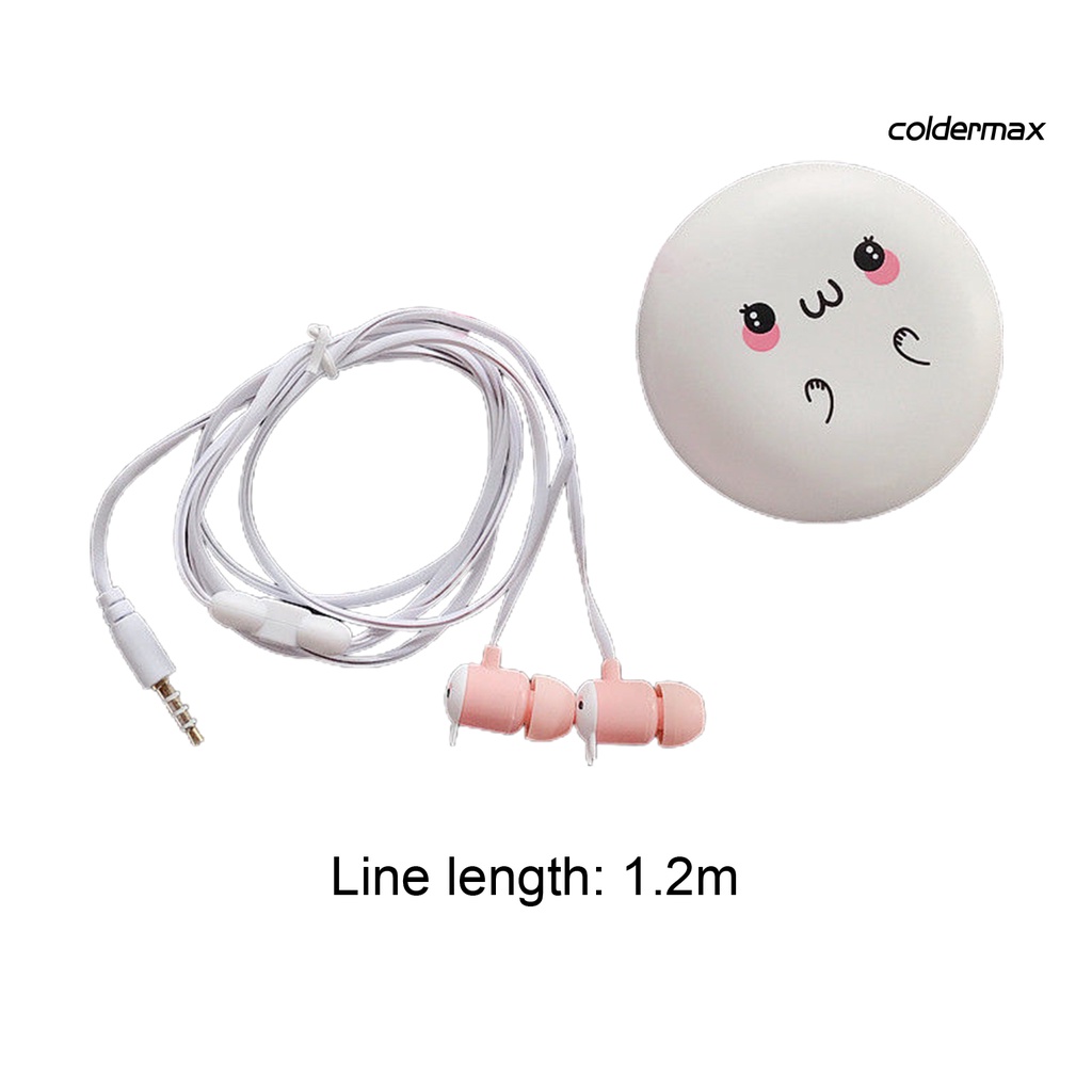 Tai Nghe Nhét Tai Có Dây Họa Tiết Hoạt Hình 3D Dễ Thương Kèm Hộp Đựng 1 Cái