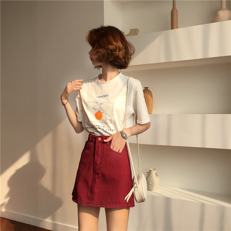 Chân Váy Denim Nữ Lưng Cao Dáng Chữ A Phong Cách Hàn Quốc | BigBuy360 - bigbuy360.vn