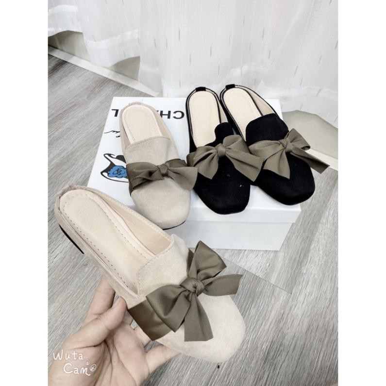 GIẦY BỆT SỤC DẠ NƠ LỤA MÀU GHI MẪU MỚI | BigBuy360 - bigbuy360.vn