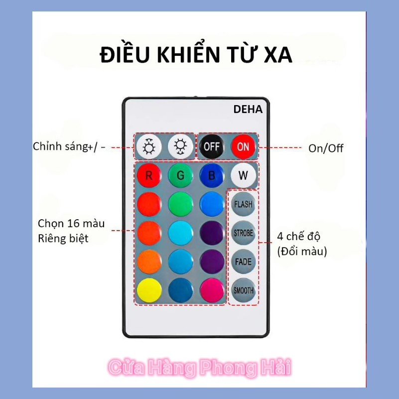 Đèn led rgb 5050 siêu sáng trọn bộ Led dây dán đổi 7 màu bọc silicon chống nước trang trí siêu đẹp