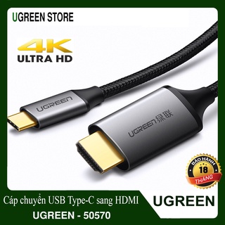 Cáp chuyển usb type-c sang hdmi l hỗ trợ 4k@60hz cao cấp l ugreen 50570
