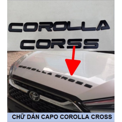 Chữ 3D dán nắp capo Toyota Corolla Cross