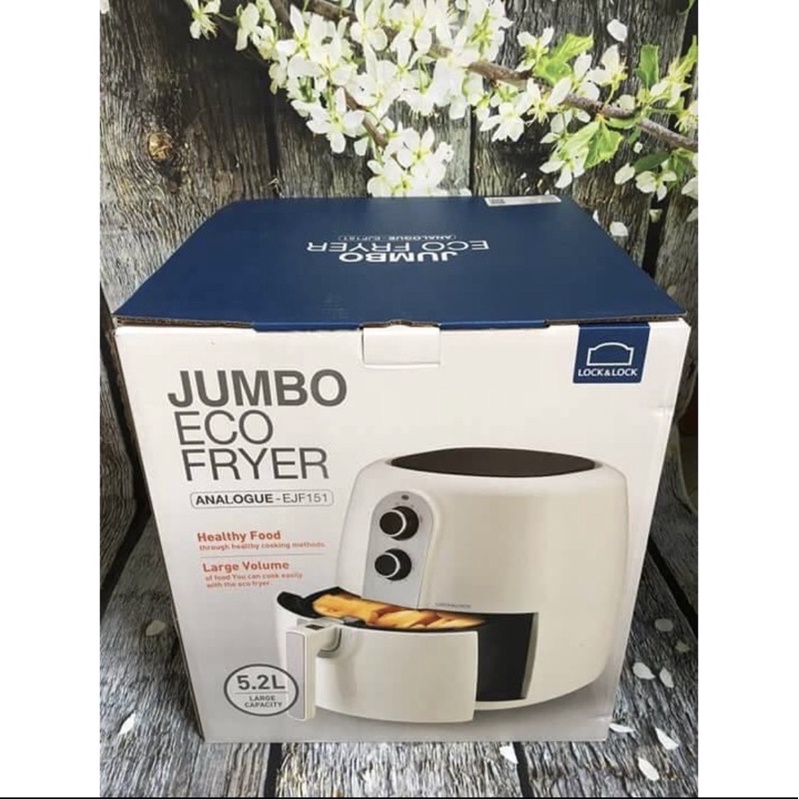 NỒI CHIÊN KHÔNG DẦU LOCK&amp;LOCK JUMBO EJF151BLK DUNG TÍCH 5,2 LÍT-New