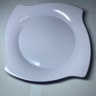 Đĩa Vuông Cạn Nhựa trắng Trơn Nhiều kích thước An toàn Chịu Nhiệt, Chịu Va Đập