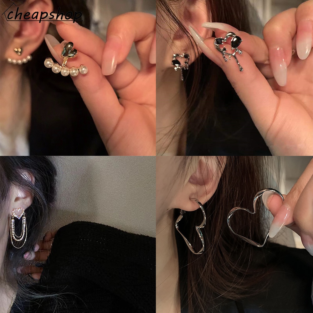 Khuyên tai IF YOU hình trái tim bướm phong cách cổ điển dành cho nữ