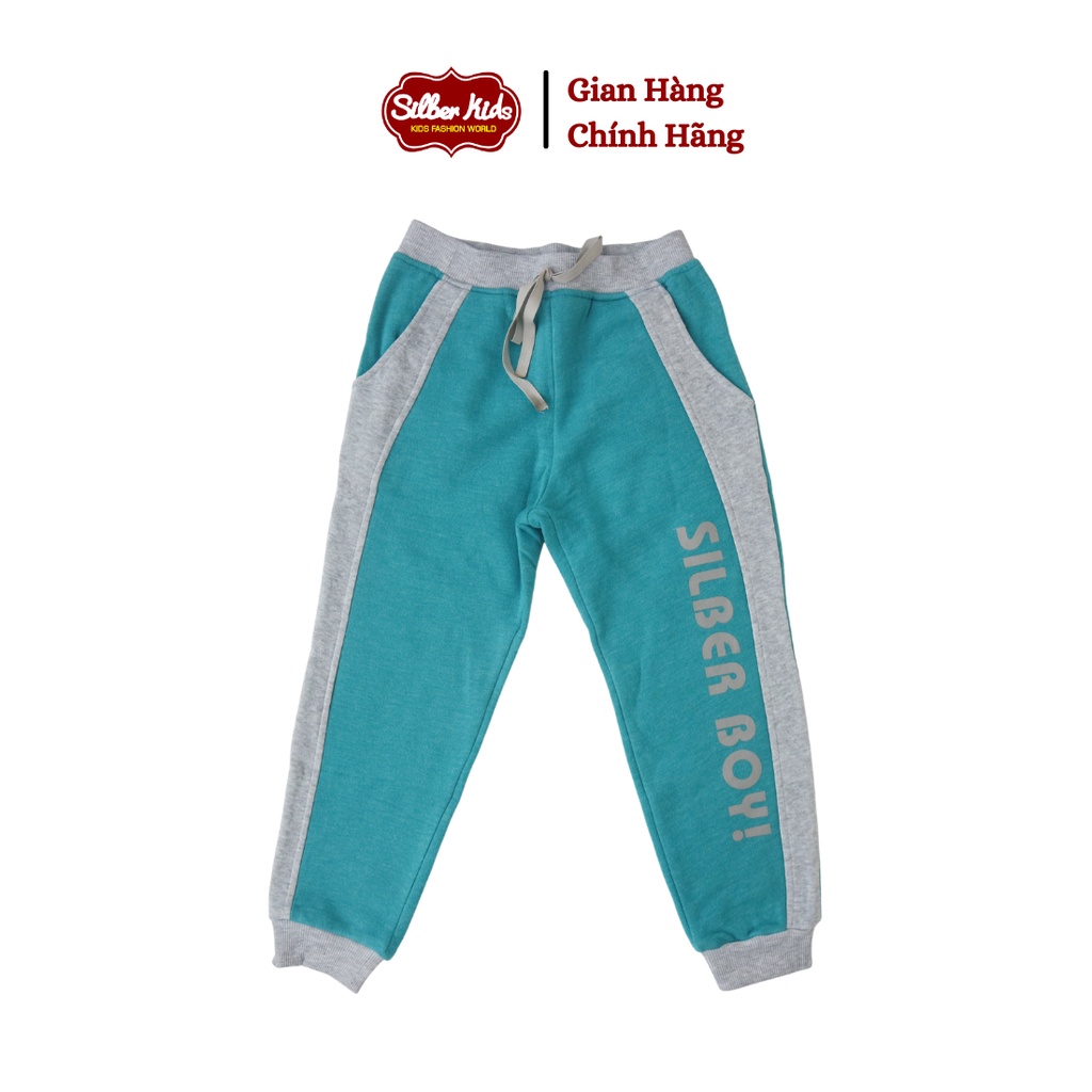 [Mã BMLTA50 giảm 10% đơn 150K] Quần Nỉ Bông Dày Bé Trai 2-7 Tuổi Phối Mảng In Silber Boy SILBER KIDS