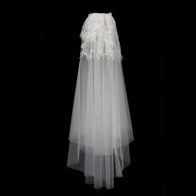 Mạng Che Mặt 2 Lớp Phối Ren Hoa Cho Cô Dâu