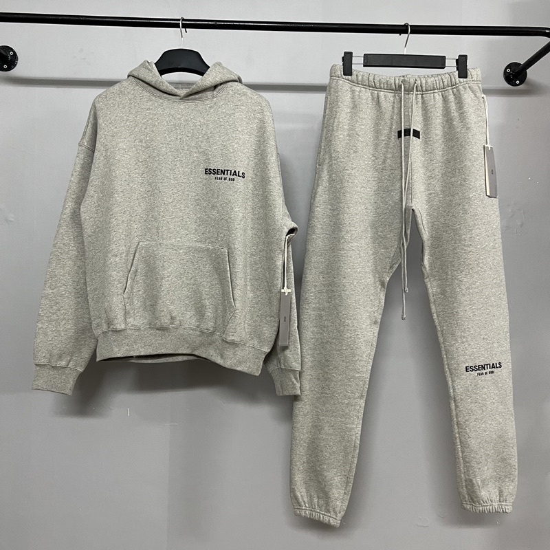 Áo hoodie FEAR OF GOD ESSENTIALS SS22 Dark Oatmeal in nhung cao cấp, Áo khoác nỉ ESSENTIALS form rộng