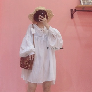 BBD0002- baby doll trắng mỏng.