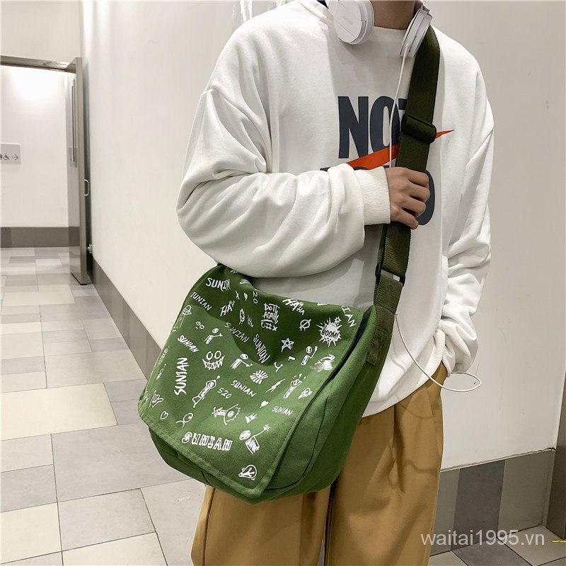 Túi Đeo Chéo Vai Bằng Nylon Thời Trang Đường Phố Nhật Bản Dành Cho Bạn Nữ