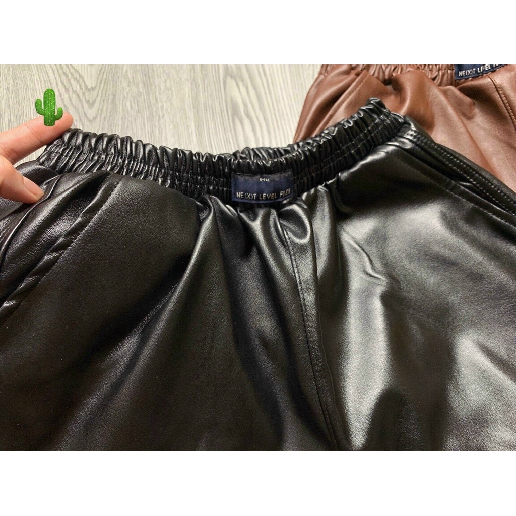 quần short da logo trước có 2 túi bên cá tính đẹp p