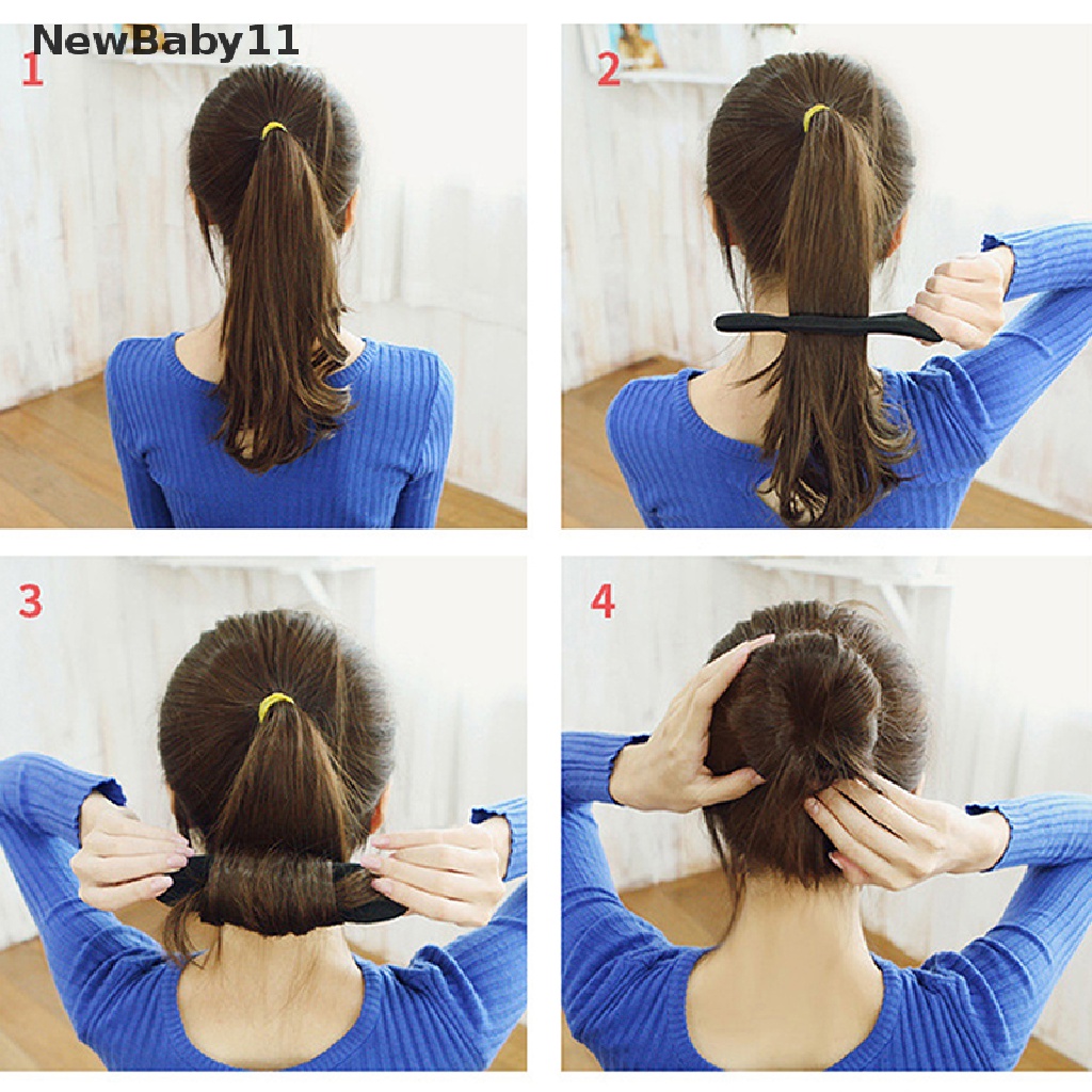 Dụng Cụ Búi Tóc Hình Bánh Donut Bằng Xốp Màu Đen Tiện Dụng