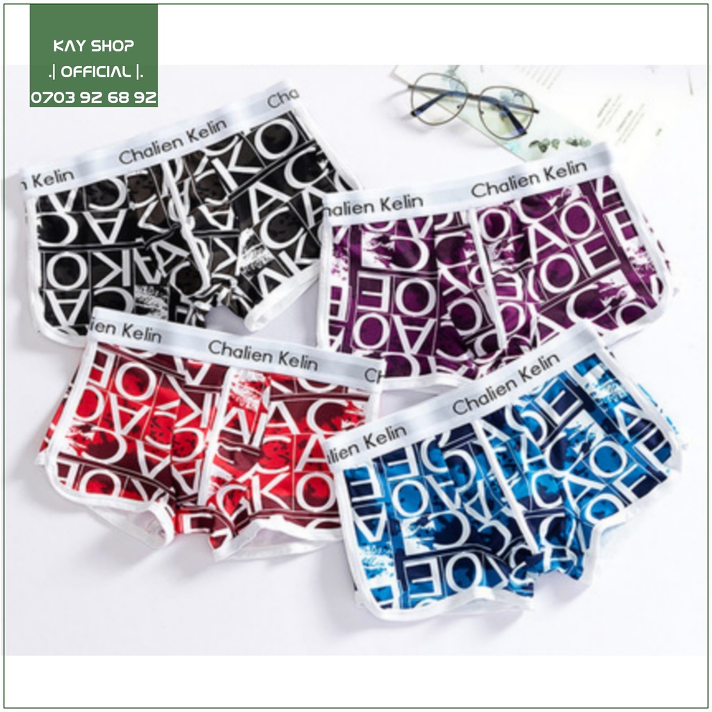 Quần lót nam Chalien Kelin kiểu Boxer chất cotton dày - Quần sịp nam viền trắng