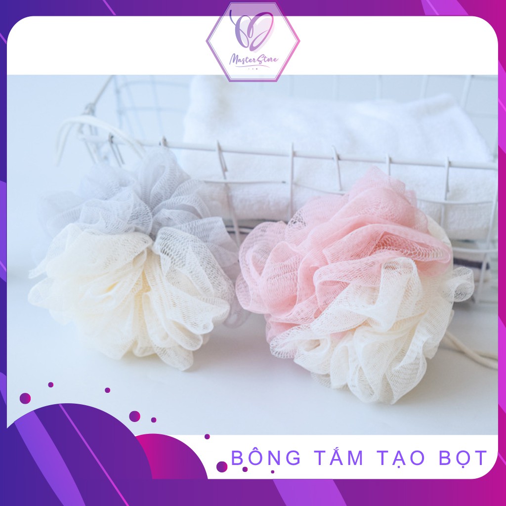 Bông tắm tròn tạo bọt cao cấp có dây treo tiện lợi Master Store