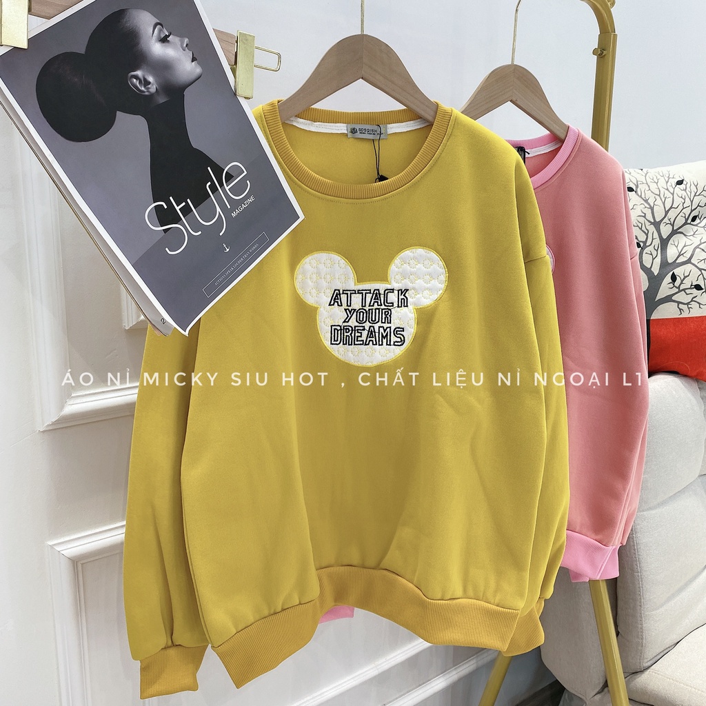 Áo nỉ thêu hình mickey siêu xinh