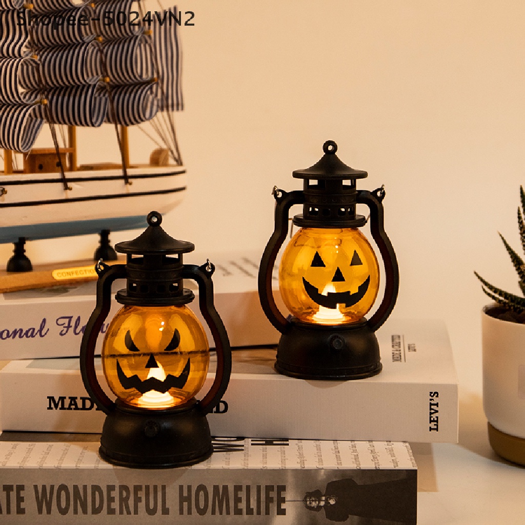 Đèn Lồng Dầu Đầu Lâu Ngựa Bí Ngô Trang Trí Halloween Sáng Tạo Cho Quán Bar.