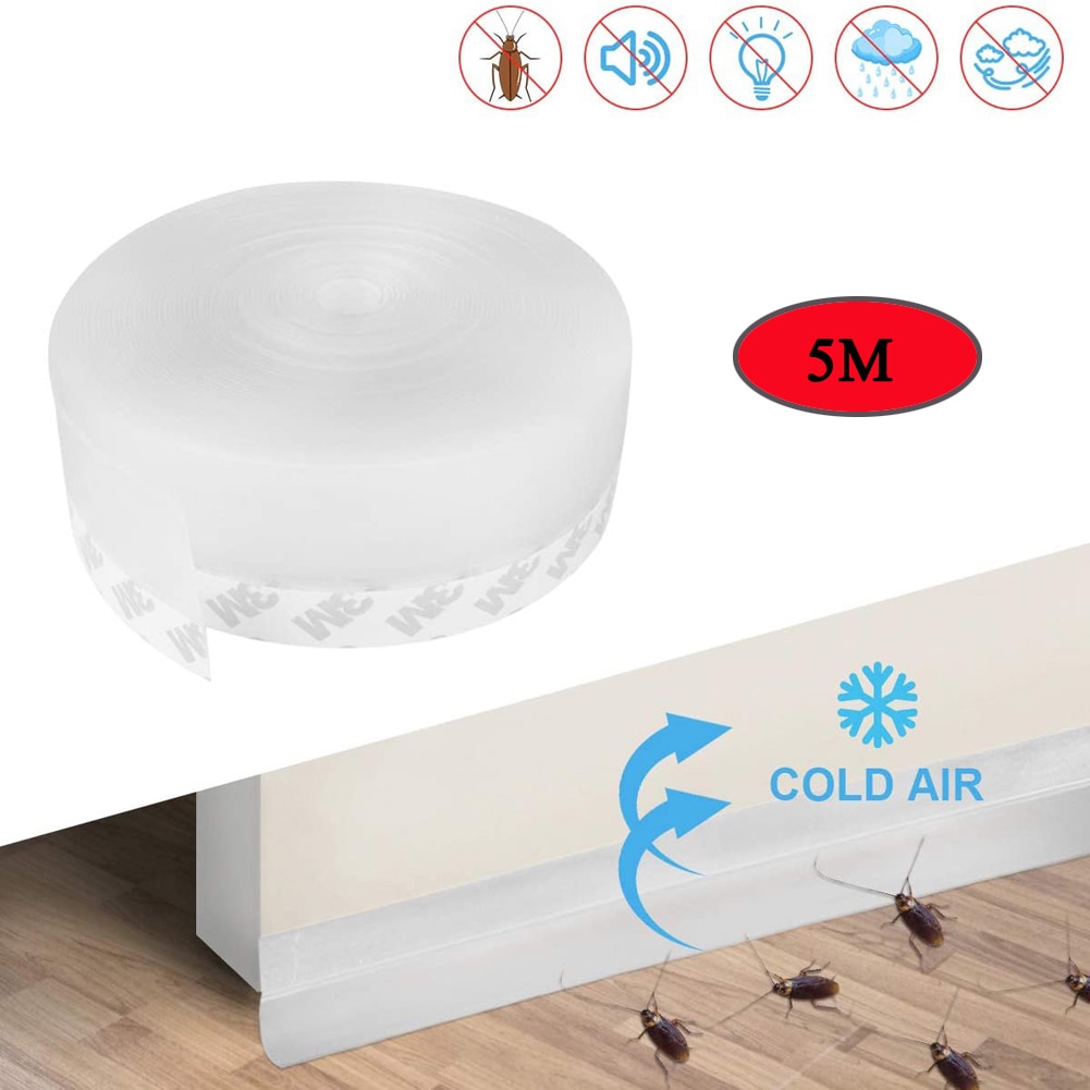 Cuộn dây dán mép cửa bịt kín bằng silicone chống côn trùng 5m tiện lợi