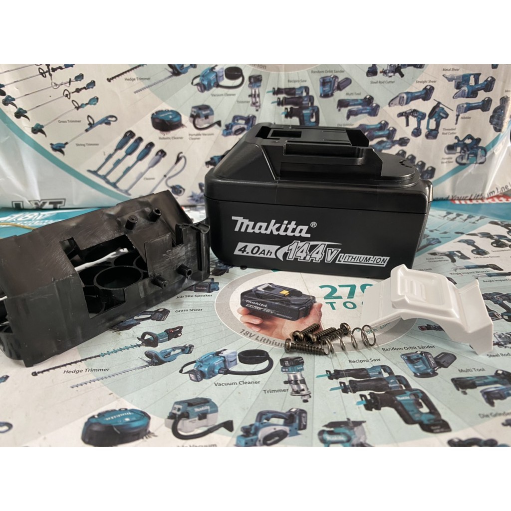 Vỏ Makita in 14.4V 2 hàng sạc Adapter, có tem đáy, nhựa ABS in bền đẹp. BN.