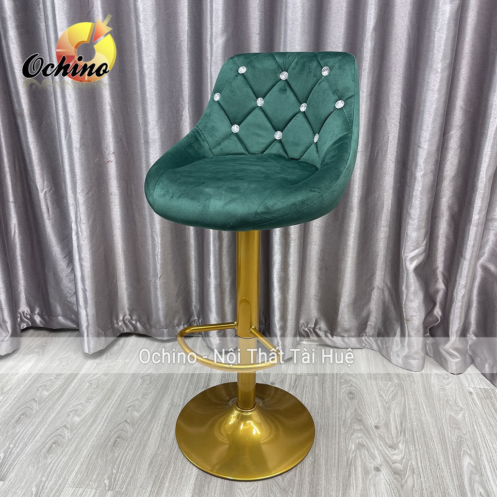 Ghế Chụp Hình, Ghế Makeup Chân Vàng K1 Sơn Tĩnh Điện Nhập Khẩu Mẫu Nỉ Nhung ( Ảnh Thật Shop Chụp)