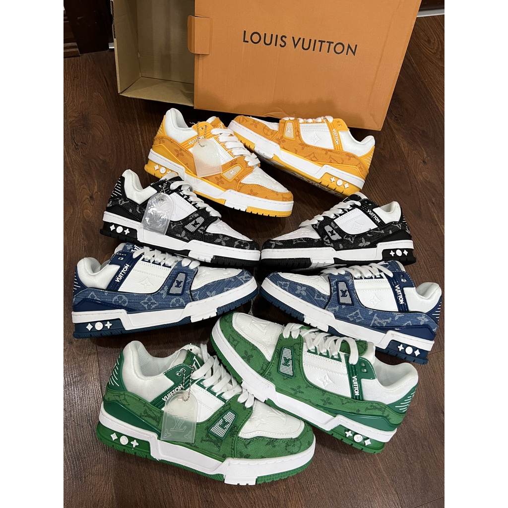 👟giaynambac👟Giày LV trainer xanh navy, Giày thể thao LV navy bản cao cấp hot trend 2022 Full box bill tặng dây