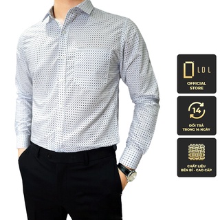 Áo Sơ Mi Nam Chấm Bi Màu Trắng Dài Tay Công Sở Kiểu Hàn Quốc Chất Liệu Sợi Tre, Thâm Hút Mồ Hôi , Hạn Chế Nhăn Nhàu LDL