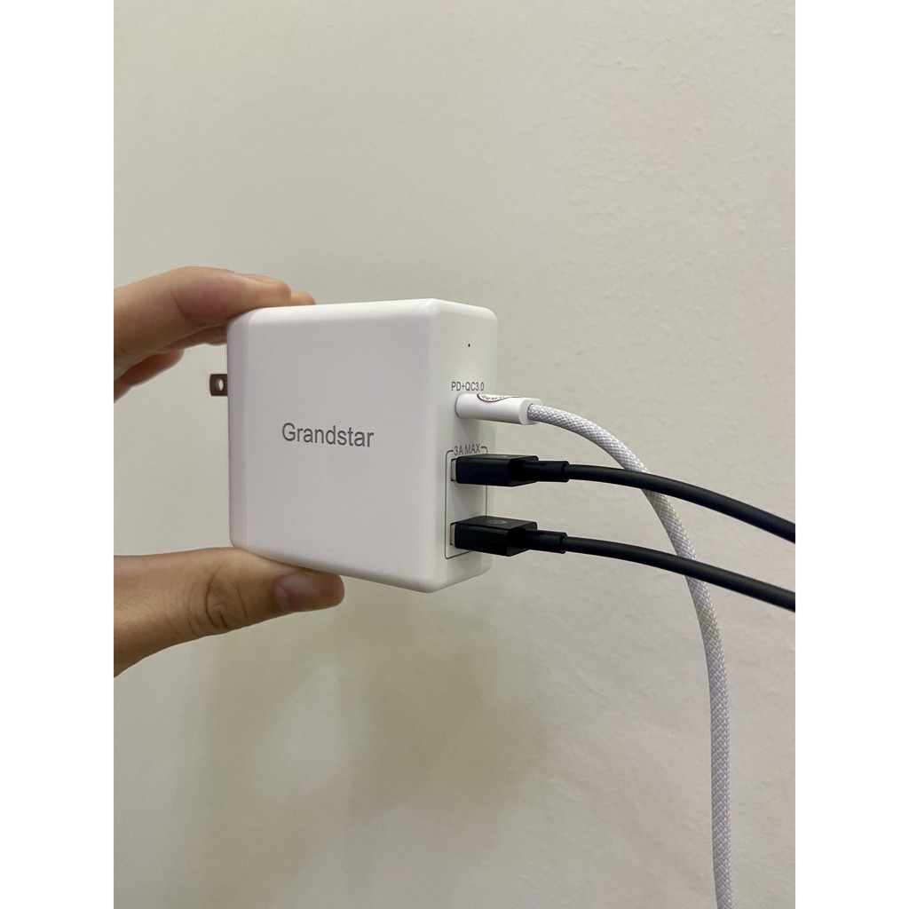 Củ Sạc Nhanh 3 Cổng Grandstar PD - QC 3.0 - Sạc Nhanh 3 Thiết Bị Cùng Lúc