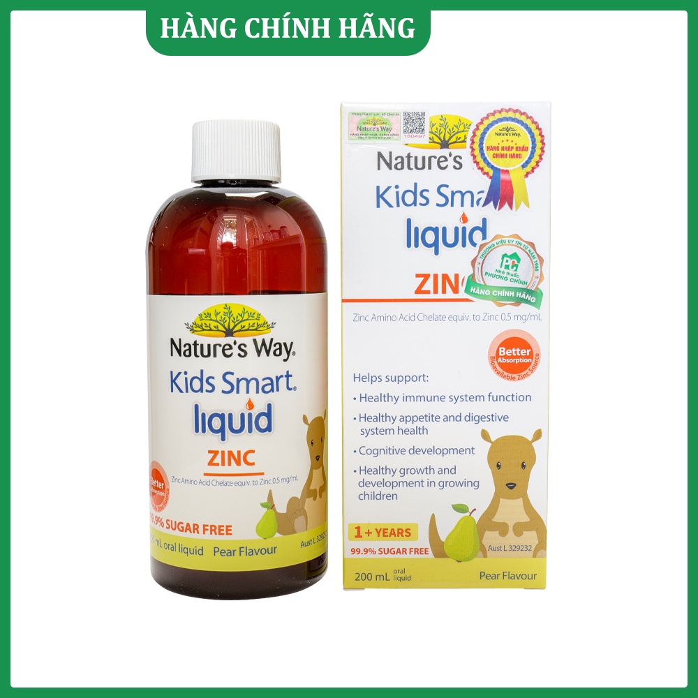 Siro Uống Nature's Way Kids Smart Liquid Zinc Bổ Sung Kẽm, Tăng Sức Đề Kháng Cho Bé 200ml