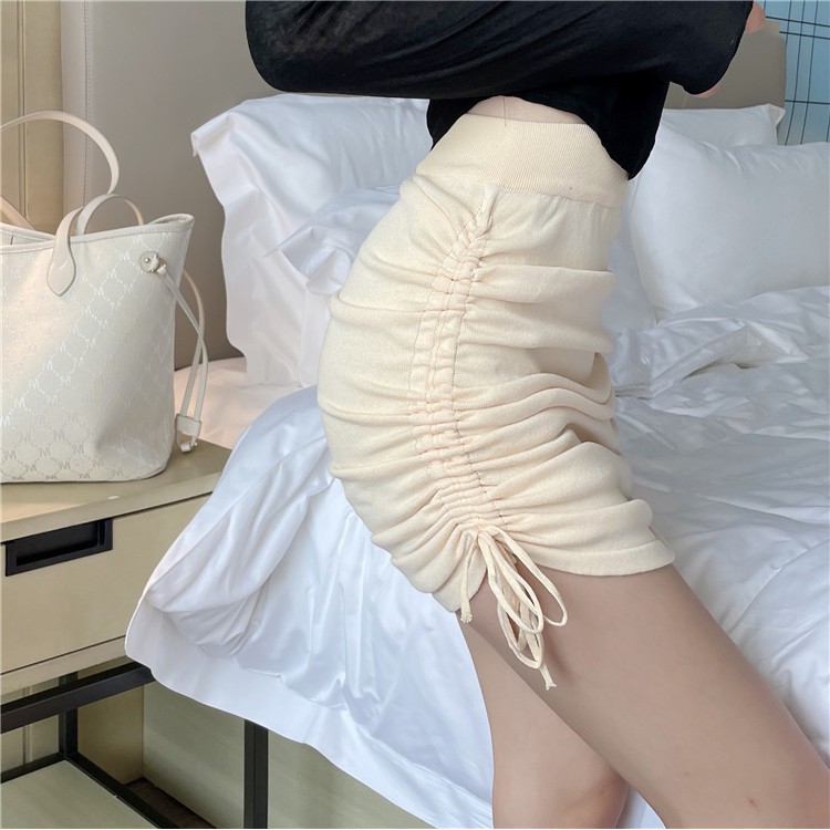 Quần Giả Chân Váy Lưng Cao Dáng Ôm Phối Dây Rút Quyến Rũ Cho Nữ