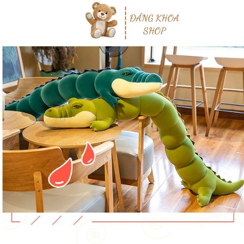 Gấu Bông Cá Sấu Chúa - Cá Sấu Nhồi Bông Dài Size Siêu To Vải Nhung Mịn Misino Hàn Quốc Cao Cấp