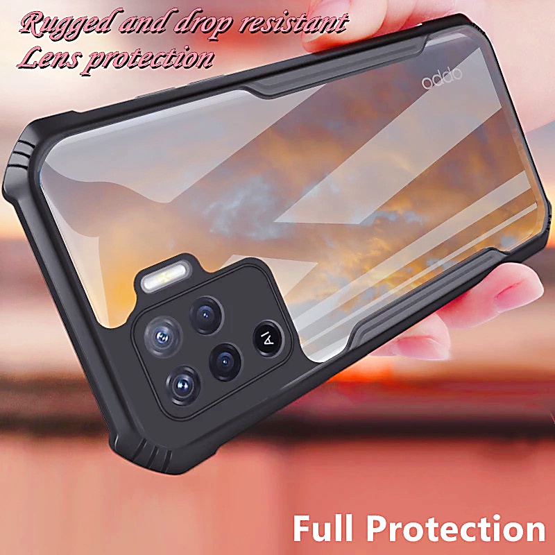 Ốp Điện Thoại Trong Suốt Có Túi Khí Chống Sốc Bảo Vệ Ống Kính Máy Ảnh Cho OPPO A16K A55 4G / 5G