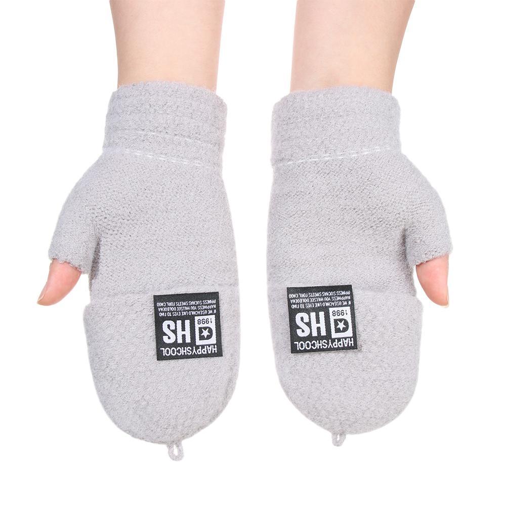 LEILY Găng Tay Lái Xe Dệt Kim Phối Nhung Co Giãn Giữ Ấm Cánh Tay Cho Nam