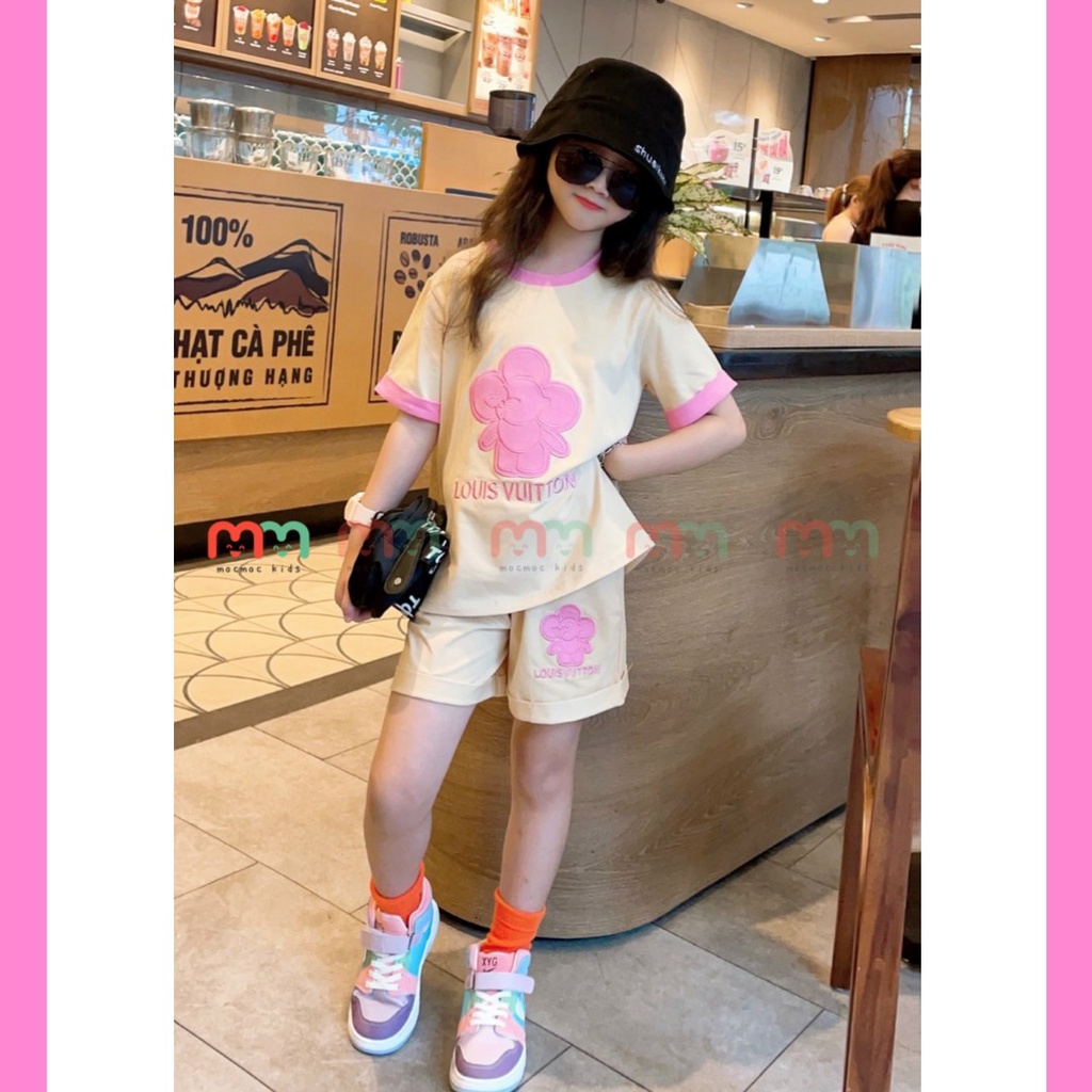 Đồ bộ bé gái dễ thương thun cotton cao cấp co dãn mềm mịn mát cho bé 9kg đến 49kg