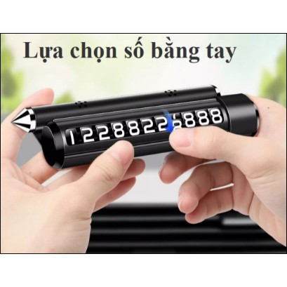 Bảng để số điện thoại trên ô tô có chức năng phá kính thoát hiểm kiêm giá đỡ điện thoại tiện dụng. có chỗ để tinh dầu