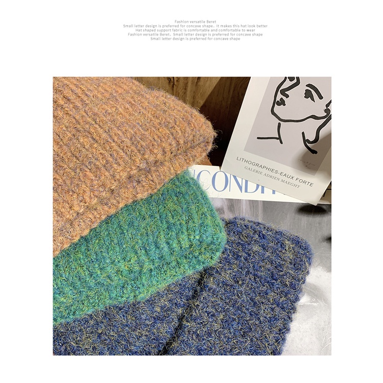 Mũ Len Dệt Kim Dày Dặn Giữ Ấm Tai Thời Trang Thu Đông Dành Cho Nữ