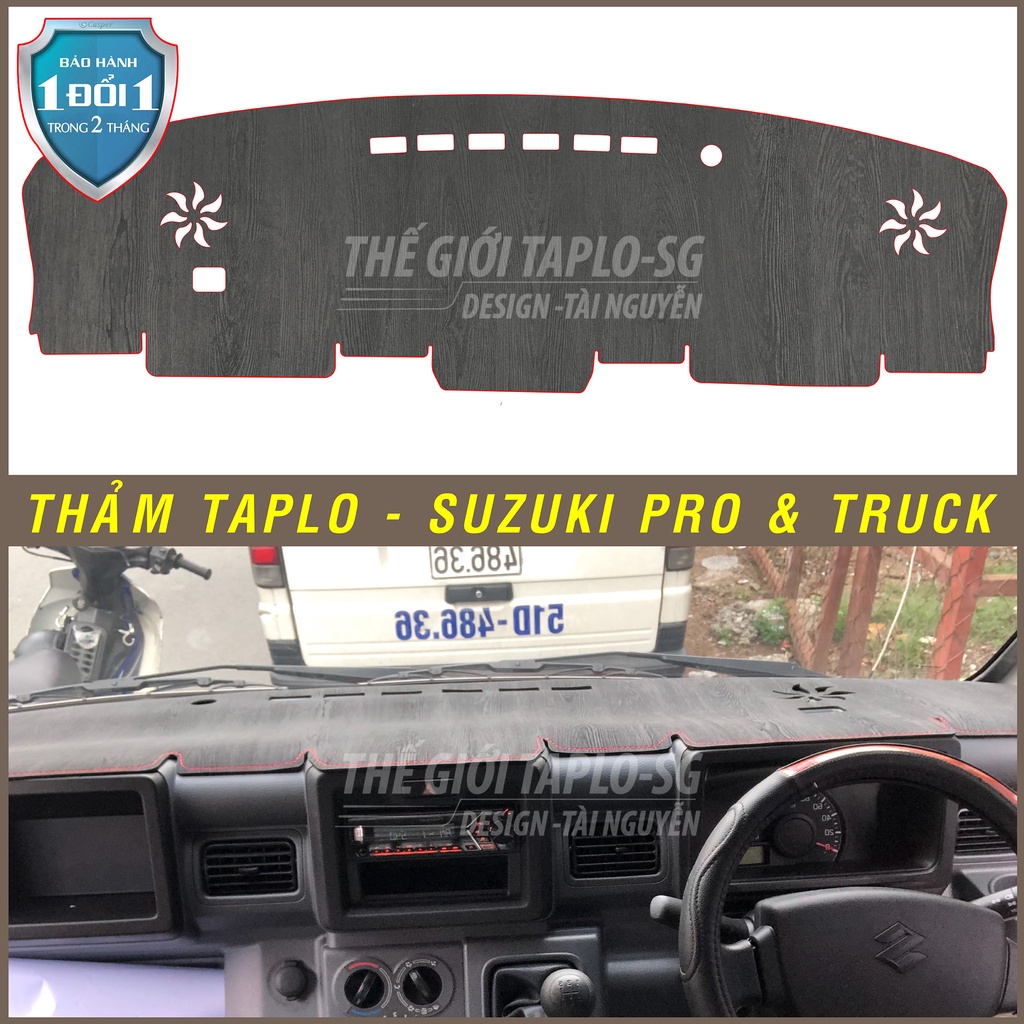 [Suzuki Pro 700kg,810kg,990kg,Truck] Thảm Taplo chống nắng da cacbon,vân gỗ chuẩn form hàng cao cấp