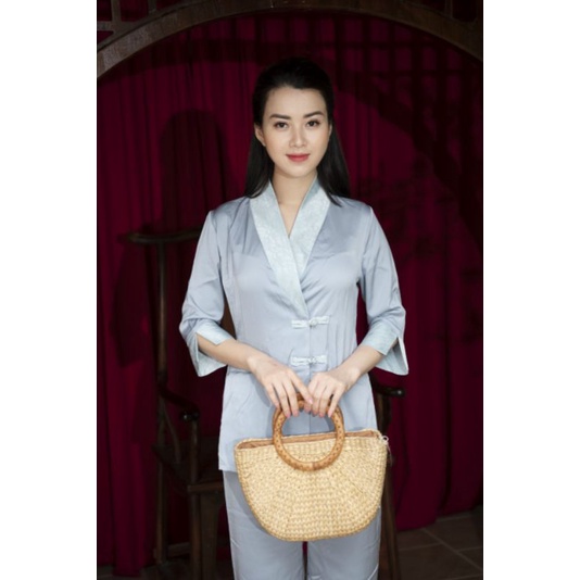 🥰 Sét bộ đồ lam đi chùa cao cấp sét áo dài đẹp mềm mạianhr thật 100%