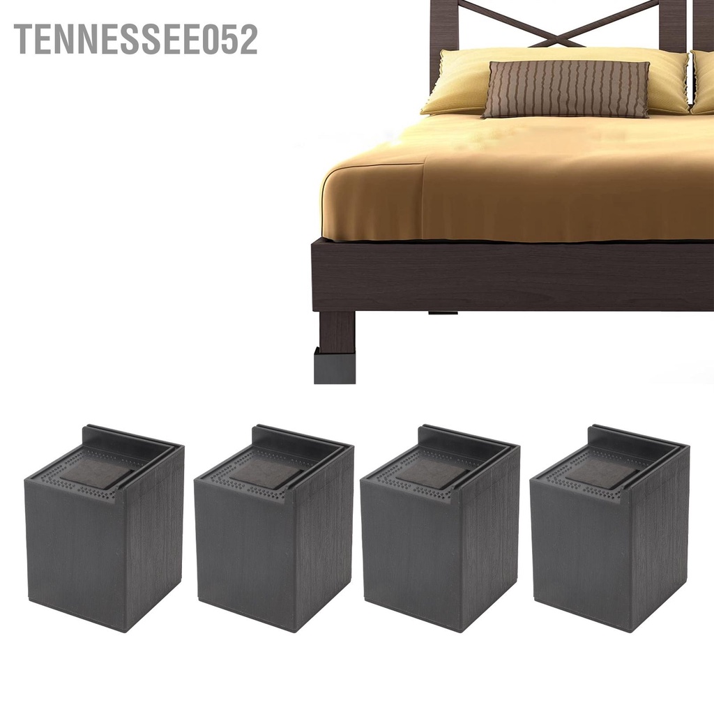 Set 4 Chân đế sofa / Giường Hình vuông 4in chống trượt chống xước màu đen