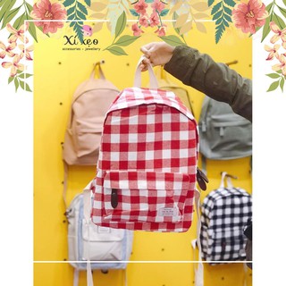 TẶNG TAI NGHE l-PHONE SIÊU HOT CHẤT Balo học sinh giá rẻ balo caro hai màu đen đỏ 30x40x13cm 2
