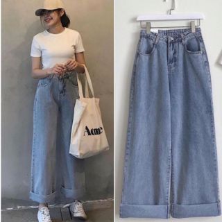 Quần jean ống rộng simple pant
