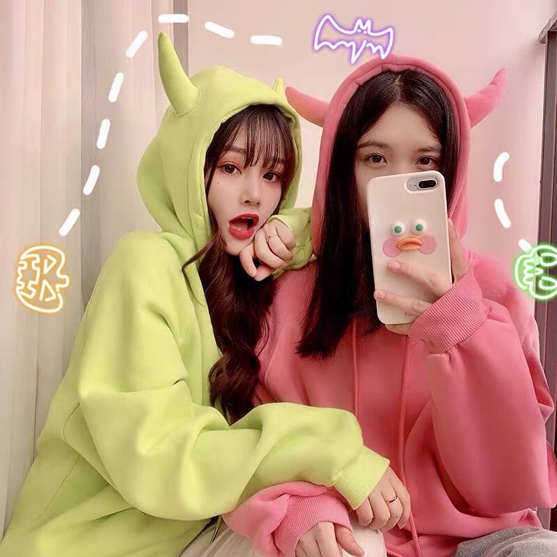 Áo sweater COZOKC tay dài dáng rộng màu trơn thời trang trẻ trung